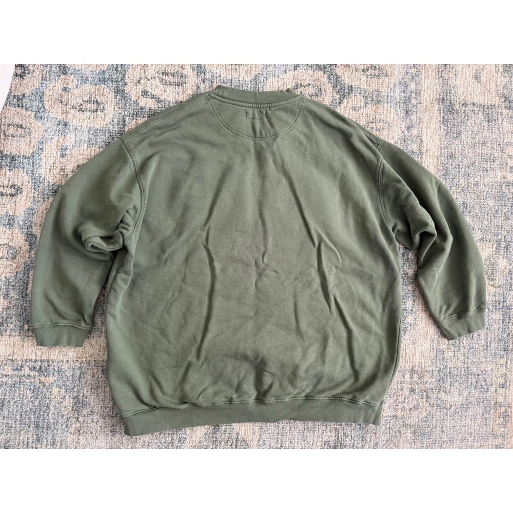 Anine Bing Tyler Oversized Sweatshirt Artichoke Green XL Excellent Condition - Picture 7 of 8